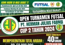 Open Turnamen Futsal Cup II PT Herman Julius Farma di Nias Barat